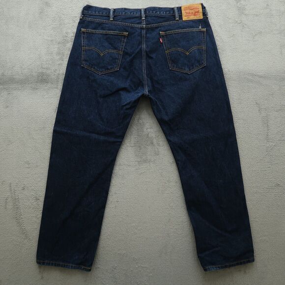 Levi's 505 Jeans Mens Size 40x30 Blue Regular Straight 100% Cotton Denim Dark - Picture 7 of 16